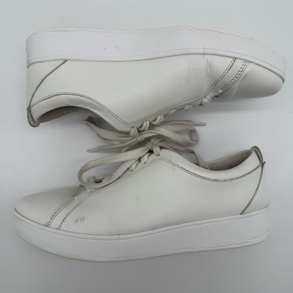 Fitflop Rally White Leather Lace Up Sneaker Size 8 - Picture 8 of 12